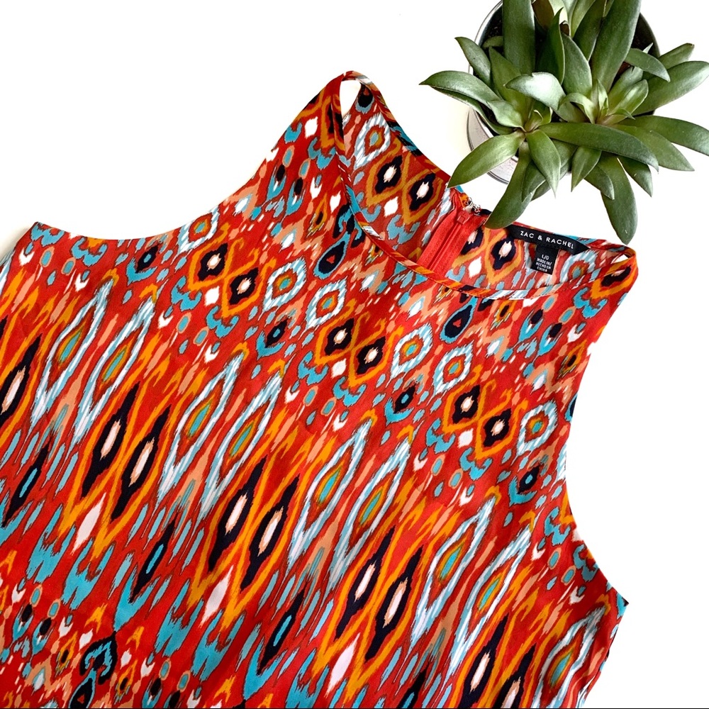 Zac & Rachel Red Printed Sleeveless Blouse